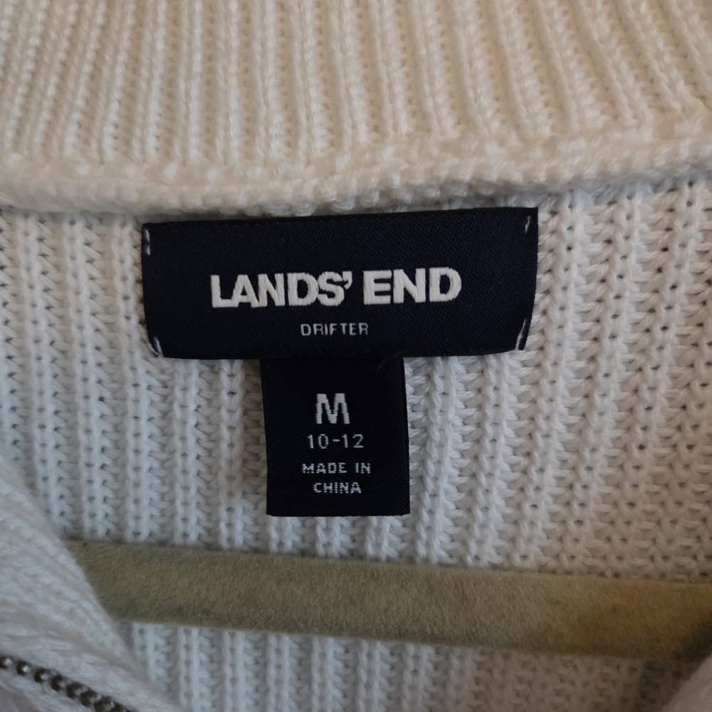 Lands' End Cream Knit Sweater
